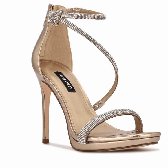 Nine west Lavern women's Strappy Heeled stiletto Sandals Ivory 9m - Picture 1 of 13